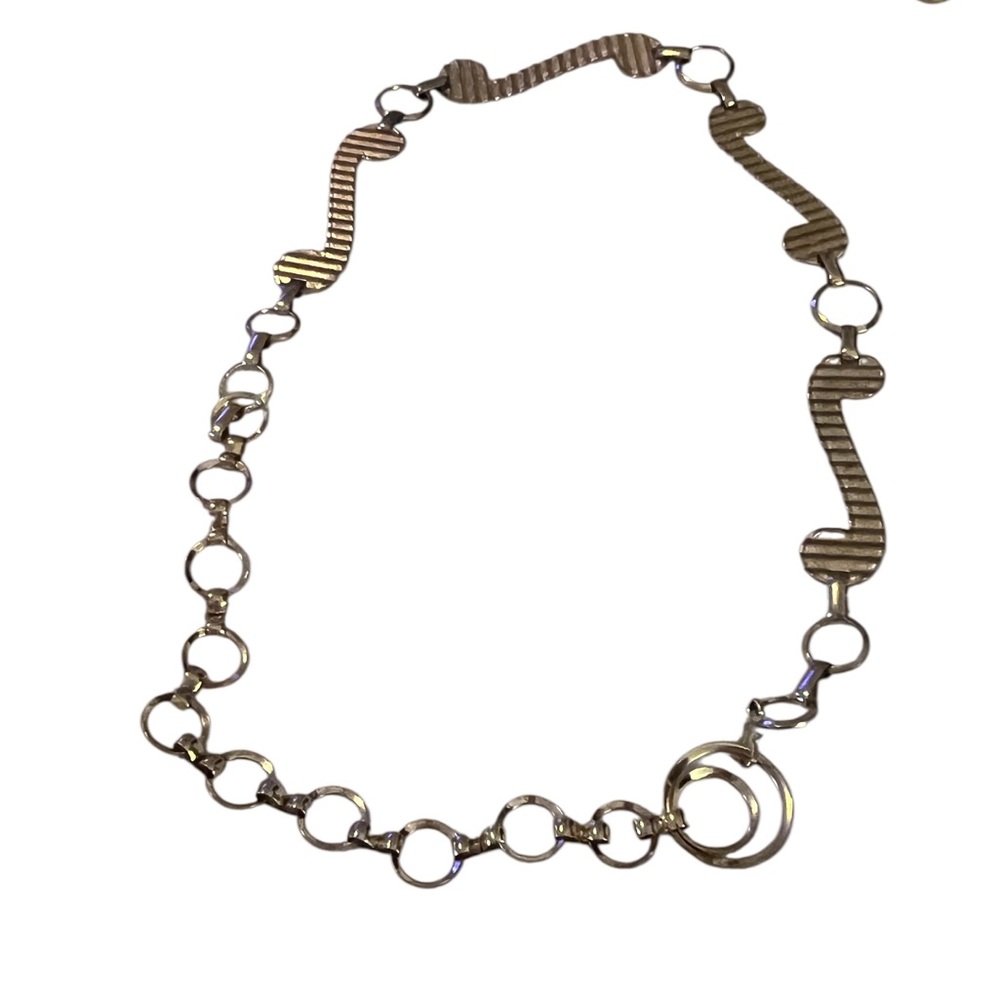 VINTAGE BELT Geometric Gold Tone Chain Belt Adjustable One Size 1834-24 - Picture 3 of 7